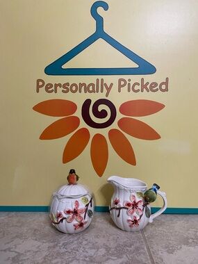 Corner Ruby Botanical Collection Sugar & Creamer